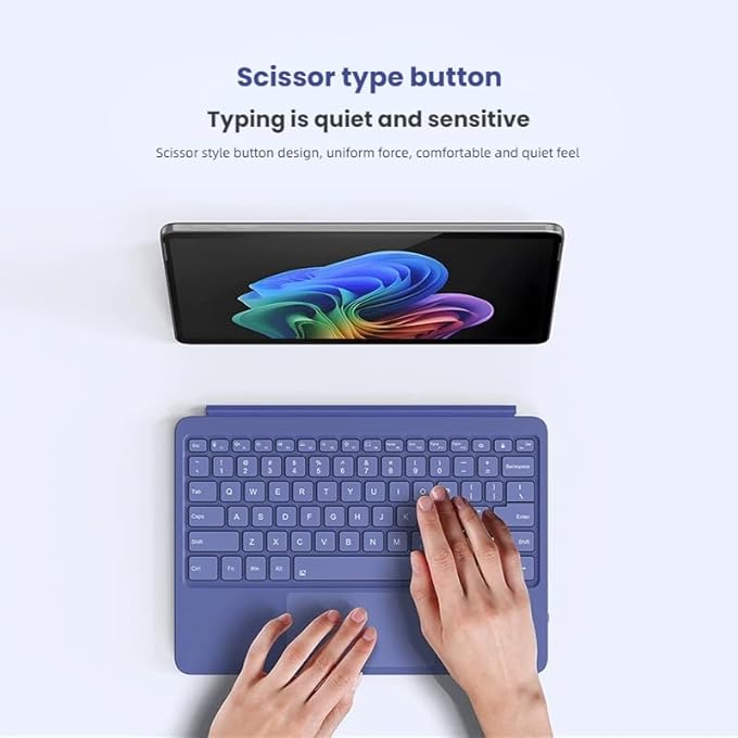 rayihni 7-COLOR BACKLIT KEYBOARD COMPATIBLE WITH MICROSOFT SURFACE PRO 12-INCH (2025) TABLET, MAGNETIC BLUETOOTH EXTERNAL KEYBOARD WITH BUILT-IN SMART TOUCHPAD (BLUE) - Image 3
