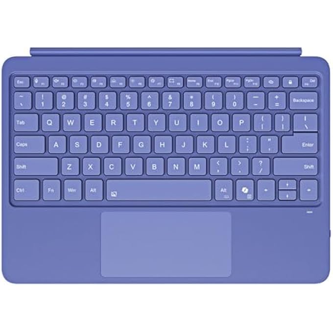 rayihni 7-COLOR BACKLIT KEYBOARD COMPATIBLE WITH MICROSOFT SURFACE PRO 12-INCH (2025) TABLET, MAGNETIC BLUETOOTH EXTERNAL KEYBOARD WITH BUILT-IN SMART TOUCHPAD (BLUE) - Image 1