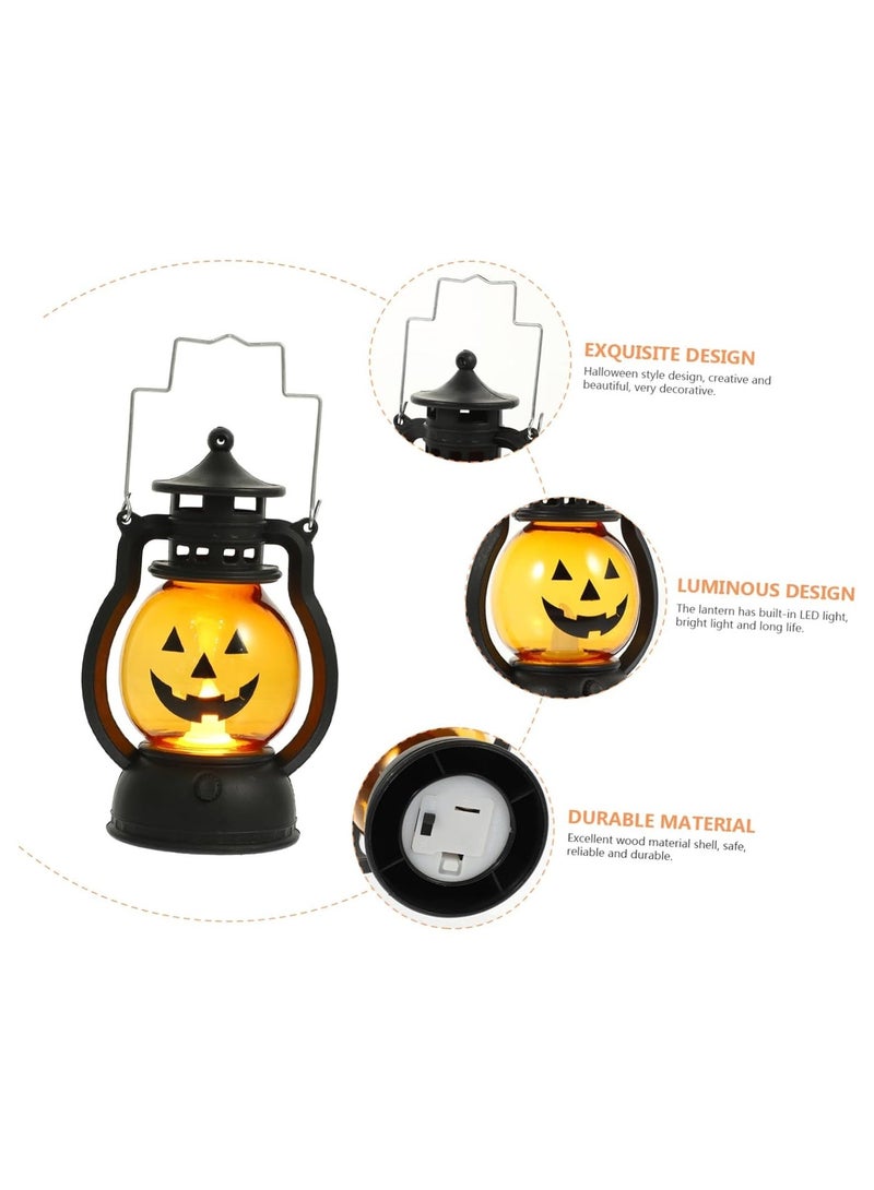ARNOTEC Halloween Pumpkin Lantern with Flickering LED, Portable Jack-O’-Lantern Light, Vintage Handheld Oil Lamp Style, Battery Powered Hanging Pumpkin Decoration for Kids, Party, Porch & Home Decor - Image 3