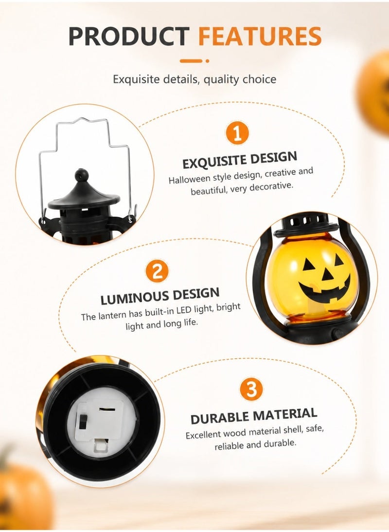 ARNOTEC Pumpkin Lantern with Flickering LED, Portable Jack-O’-Lantern Light, Vintage Handheld Oil Lamp Style, Battery Powered Hanging Pumpkin Decoration for Kids, Party, Porch & Home Decor - Image 3