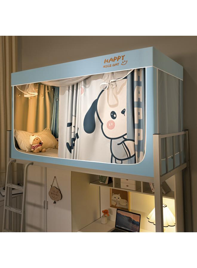 Bluejw New Installation-free Strong Shading Student Bed Curtain Mosquito Net Three-door Dormitory Single Upper And Lower Bed Curtain Wholesale - Image 1