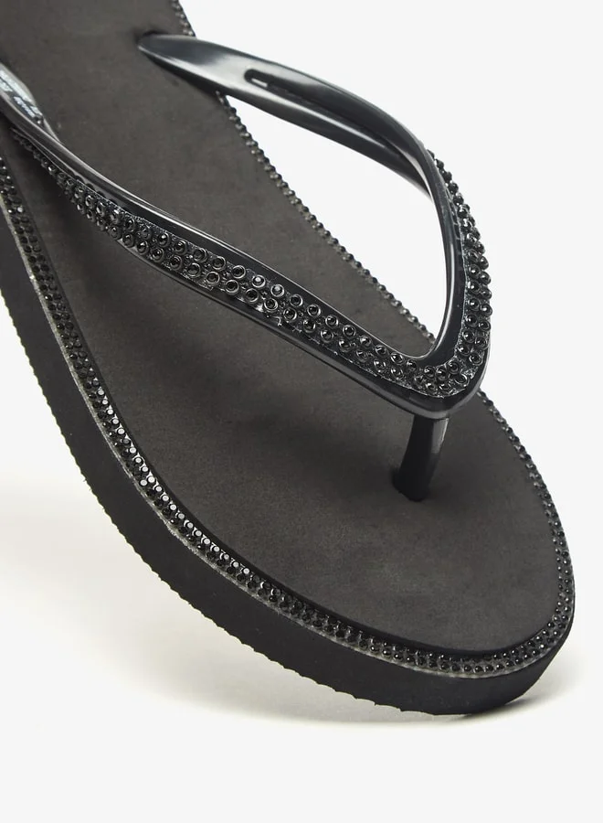 Aqua Women's Embellished Slip-On Thong Slippers
