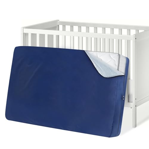 Coldwind Crib Mattress Bag Waterproof Heavy Duty Mattress Moving Bag with Strong Zipper Reusable Crib Mattress Cover for Moving Navy - Image 1
