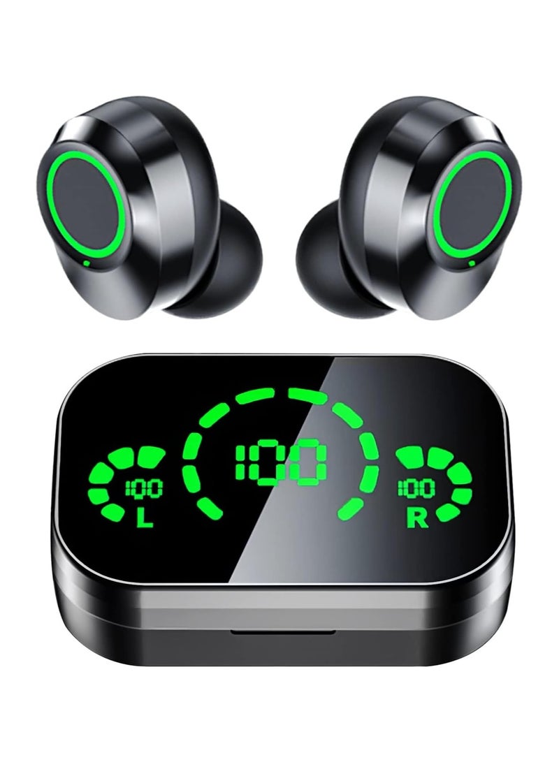 عام سماعات أذن لاسلكية، بلوتوث 5.3، سماعات داخل الأذن مع ميكروفون مدمج، صوت استيريو عالي الدقة، علبة شحن LCD، سماعات داخل الأذن مع تحكم باللمس LED، مثالية للرياضة، العمل، وصالة الألعاب الرياضية. - Image 1