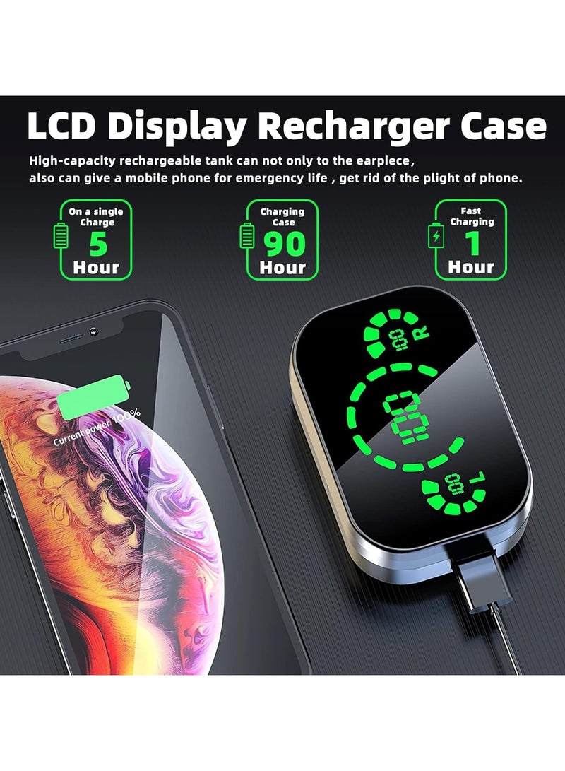 عام سماعات أذن لاسلكية، بلوتوث 5.3، سماعات داخل الأذن مع ميكروفون مدمج، صوت استيريو عالي الدقة، علبة شحن LCD، سماعات داخل الأذن مع تحكم باللمس LED، مثالية للرياضة، العمل، وصالة الألعاب الرياضية. - Image 5