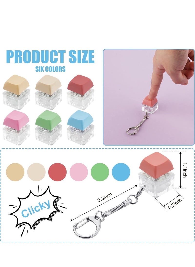 Fidget Keyboard Keychain Toys 6Pcs Keyboard Keychain Stress Relief Toys for Adults and Kids Finger Keyboard Keychain Fidget Toys Executive Desk Toys Exercise Wrist u0026 Stress Relief  - Image 2