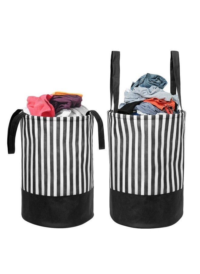 PrettyKrafts 45 LTR Foldable Laundry Basket for Clothes | Non-Woven Laundry Bag | Washing Clothes Storage Basket | Toy Storage Organizer | 36x36x45cm | Black - Image 1