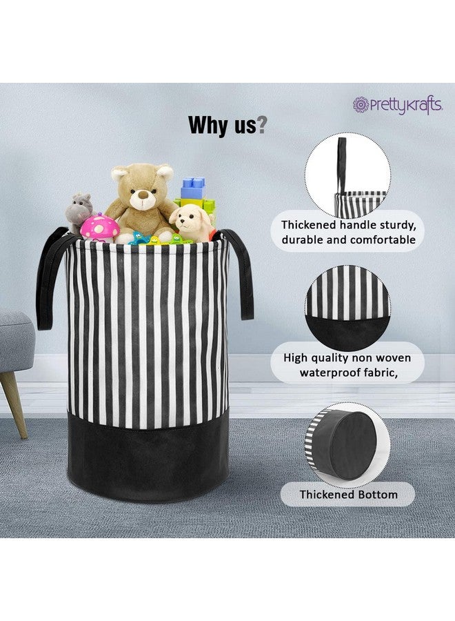PrettyKrafts 45 LTR Foldable Laundry Basket for Clothes | Non-Woven Laundry Bag | Washing Clothes Storage Basket | Toy Storage Organizer | 36x36x45cm | Black - Image 5