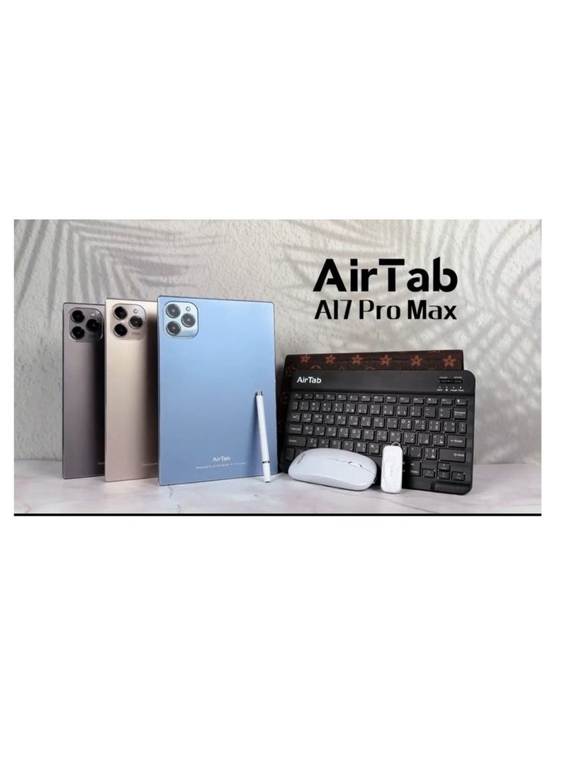 AirTab 10.1-Inch Smart Tablet A17 PRO MAX Android 13 Tablet with Massive 1TB Storage and 16GB RAM | Quad-Core Processor | Dual SIM & Wi-Fi LTE Connectivity | Touch Pen + Detachable Keyboard | Full HD IPS Display | Bluetooth | Long Battery Life | Blue - Image 4