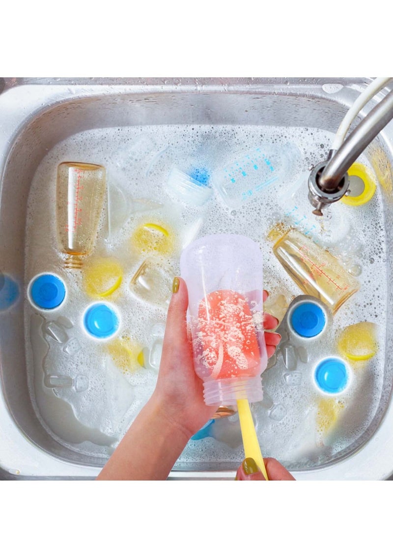 Bottle Brush Cleaner. 3 in 1 Carrot Baby Multifunctional Replaceable Sponge Cleaning Brush for Kitchen Water Bottle Cover Feeding Nozzle Glass Cup Crevice Home Washing Tool - Image 4