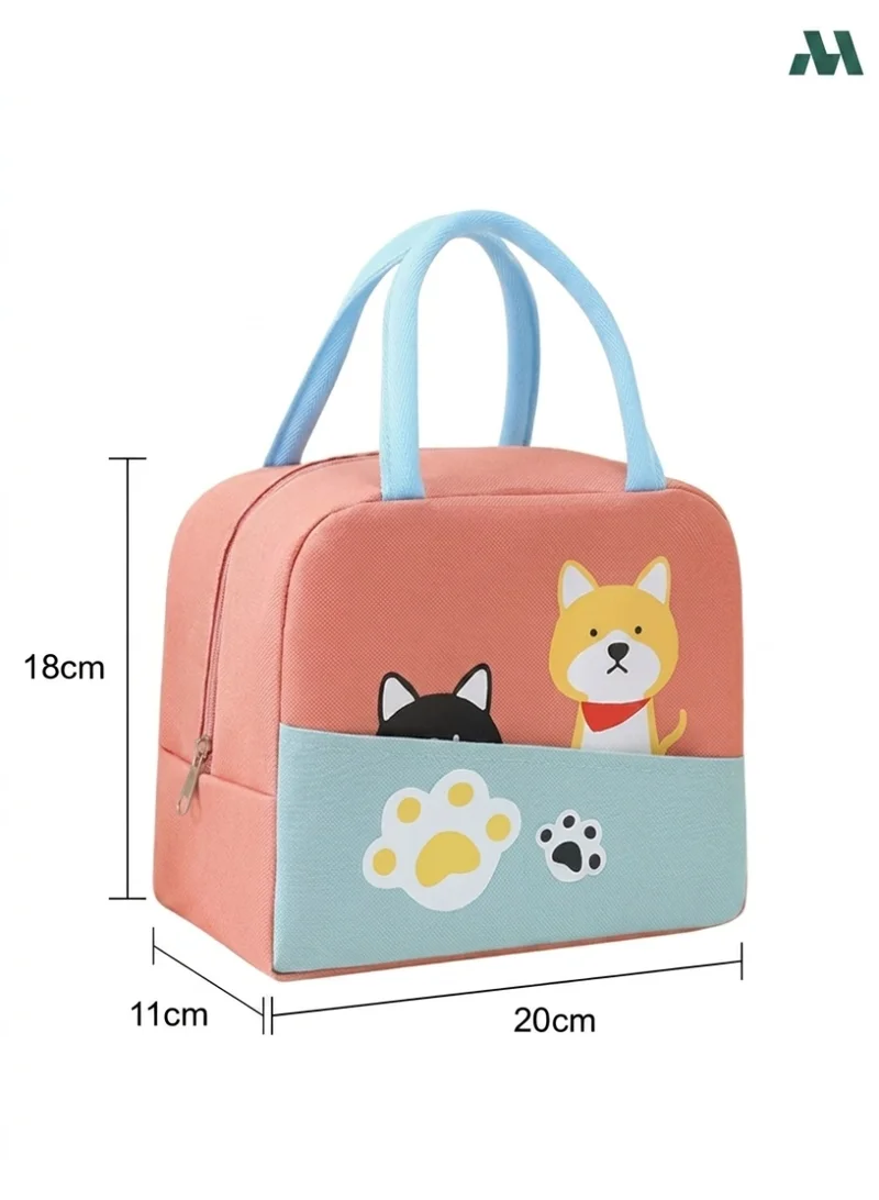 Mobcos Mobcos Cat Lag Light Pink Large Capacity Insulated Lunch Bag | Waterproof & Stain-Resistant Meal Tote with Advanced Temperature Retention | Durable Polyester Lunch Bag for Office & School