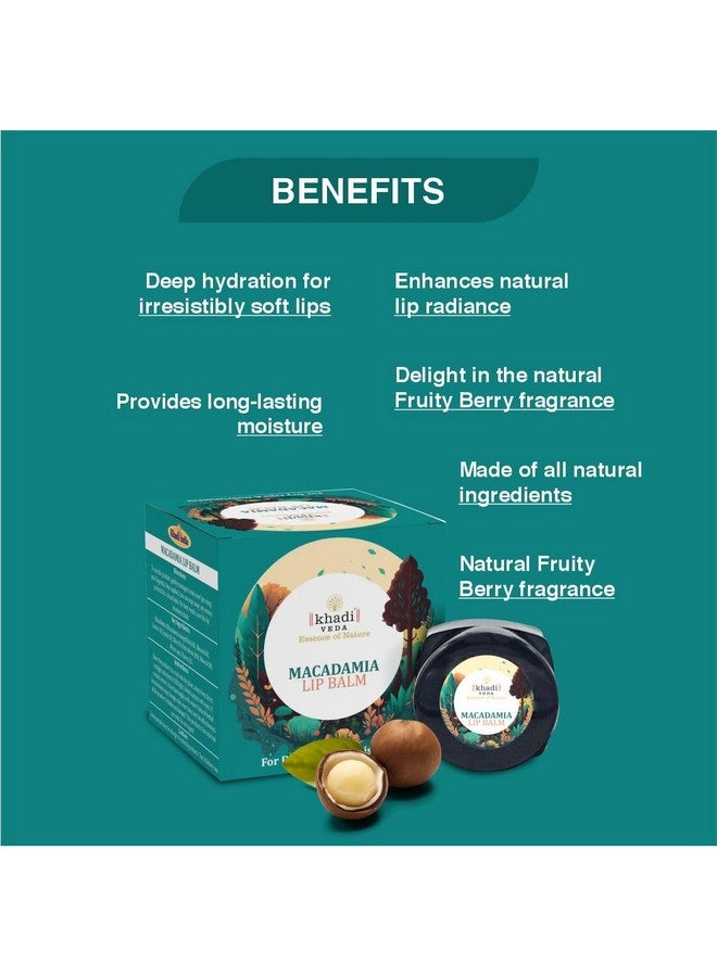 Khadi Veda Macadamia Lip Balm 15gm Tube for Intensive Lip Hydration for All Long Day Suitable for Unisex(Pack of 2) - Image 5