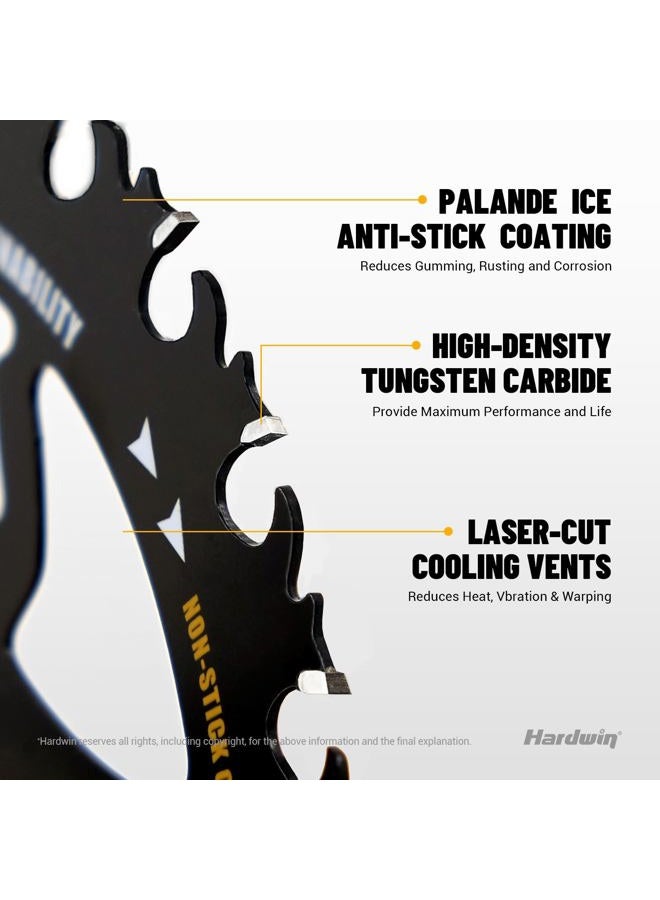 Hardwin 6.5-Inch 24-Teeth Circular Saw Blade for Wood Cutting | Carbide-Tipped, Energy-Saving, Dual Dovetail Tooth Design, Low Friction, Smooth, Longer Battery Working time - Image 3