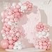 NUTTYBASH Coquette Birthday Decorations 145 Pcs Pink and White Balloon Garland Arch Kit Include Light Pink White Bow Balloons Different Size for Baby Shower Gender Reavel Wedding Party Decorations - Image 3