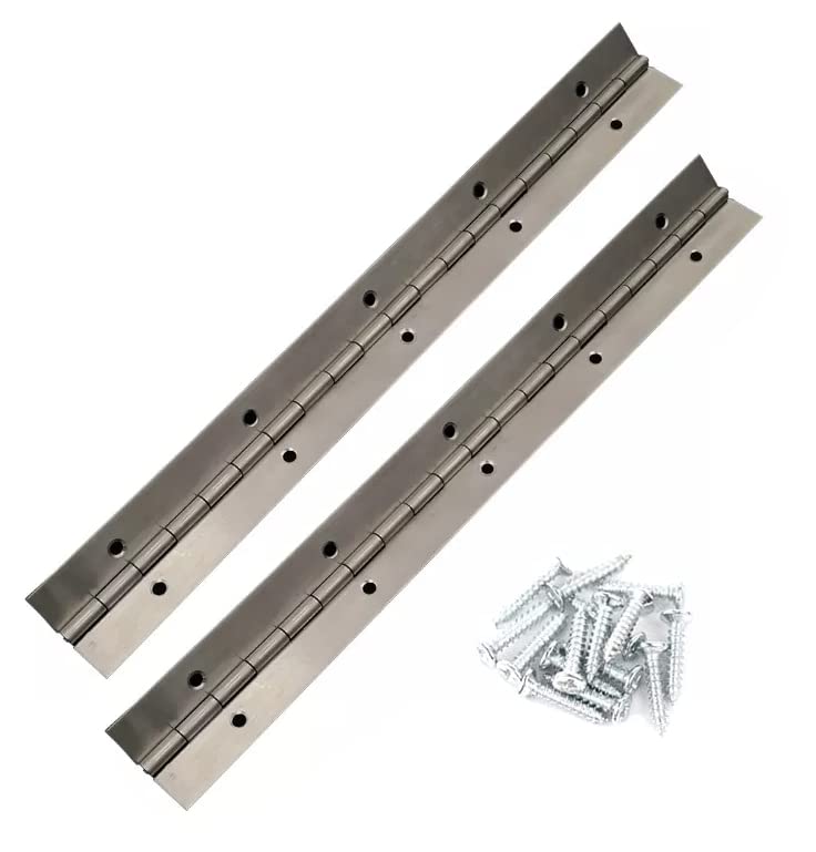 MLHpeak Heavy Duty 304 Stainless Steelpiano Hinges Continuous Hinges 12" 2 Packs with Screws (2, 2 inch/300 mm) - Image 1