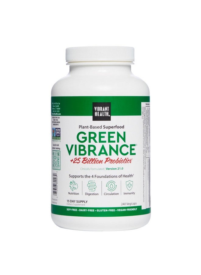 Vibrant Health, Green Vibrance, Vegan Superfood Pills, 240 Count (Pack of 1) - Image 1
