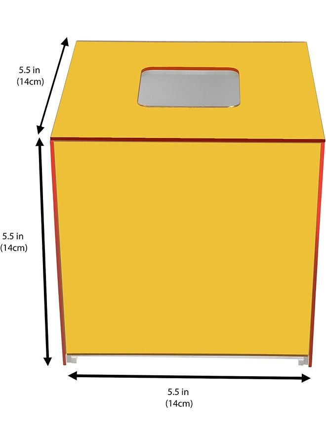 LAMSIT IBDAA - Acrylic Tissue Box Holder Case Storage Case Mirror Box Napkin Holder Organizer Square 14x14x14 cm Gold Mirror - Image 2