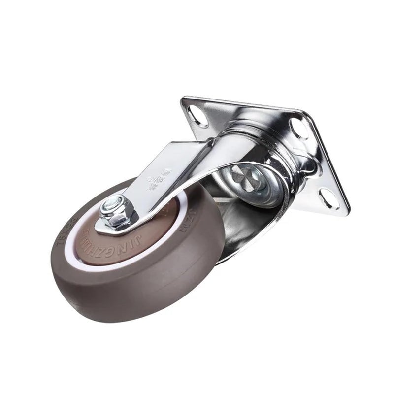 2 Inch TPR Swivel Caster Wheels Heavy Duty With Dual Brake Lockable No Noise - Image 5