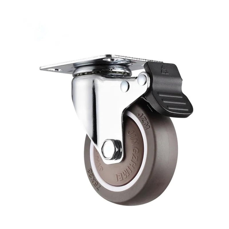 2 Inch TPR Swivel Caster Wheels Heavy Duty With Dual Brake Lockable No Noise - Image 3