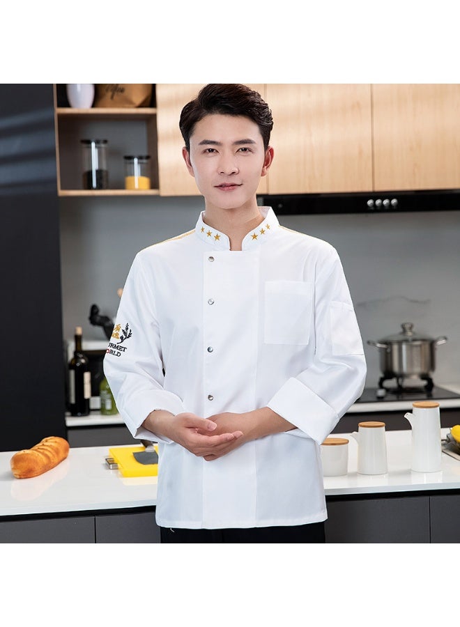 NIBEMINENT Hotel Restaurant Dining Hall Restaurant Kitchen Waiter Uniform Chef Overalls Men's  - Image 1
