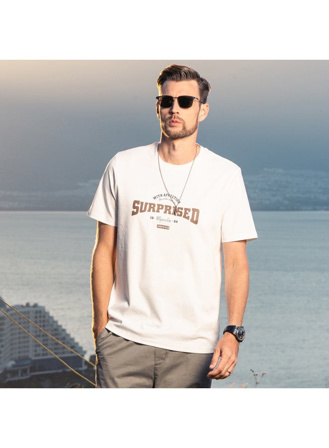 Smooth & Cooling】men's Ice Silk Cotton Short Sleeve T-shirt - 2025 Summer Letter Print Tee For Young Men - Image 2