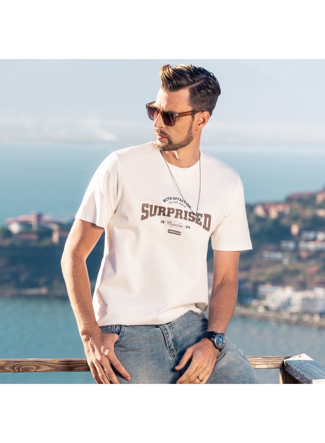 Smooth & Cooling】men's Ice Silk Cotton Short Sleeve T-shirt - 2025 Summer Letter Print Tee For Young Men - Image 3
