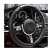 SHMZK Car Steering Wheel Cover 15 inch Carbon Fiber Microfiber Leather Elastic Steering Wheel Protector Breathable AntiSlip Comfortable Steering Wheel Covers for Most Cars Black - Image 2