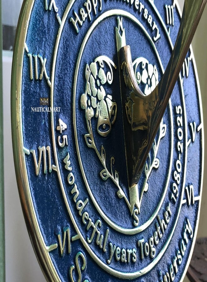 نوتيكال مارت ساعة شمسية من الياقوت الأزرق، هدية مثالية للذكرى السنوية الخامسة والأربعين للزواج من نوتيكال مارت، للوالدين، الأجداد، الأصدقاء، الزوج أو الزوجة، الأزواج، هدية زواج فريدة له ولها 2025 (الذكرى السنوية الخامسة والأربعين). - Image 4