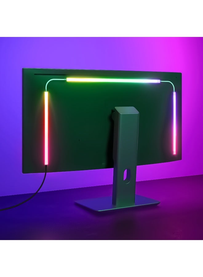 ياكيتر إضاءة خلفية RGB لشاشة كمبيوتر 24 بوصة بشريط LED متزامن مع لون الشاشة والموسيقى للاستخدام المنزلي والألعاب والأفلام تحكم برنامج USB ثلاثي الجوانب - Image 1