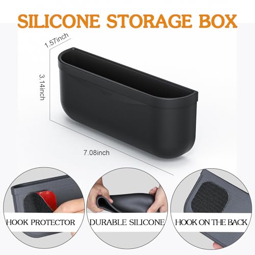 EVFITUS for Tesla Model Y 3 Sunglasses Holder Center Console Organizer Tray Storage Box Key Card Coin Holder Silicone Hook for Flocking Tesla Accessories - Image 5
