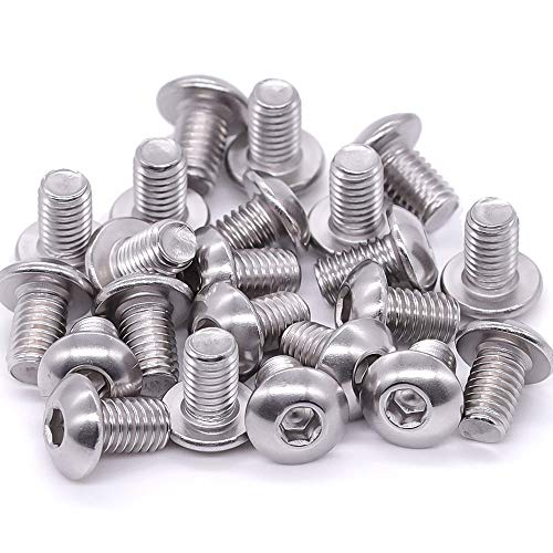 EASTLO M3-0.5 x 8mm Button Head Socket Cap Screws 304 Stainless Steel 18-8 Hex Socket Cap Screws, Allen Hex Drive, Full Thread, Coarse Thread UNC, 100 PCS - Image 1