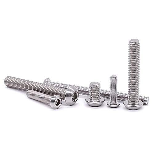 EASTLO M3-0.5 x 8mm Button Head Socket Cap Screws 304 Stainless Steel 18-8 Hex Socket Cap Screws, Allen Hex Drive, Full Thread, Coarse Thread UNC, 100 PCS - Image 4