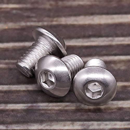 EASTLO M3-0.5 x 8mm Button Head Socket Cap Screws 304 Stainless Steel 18-8 Hex Socket Cap Screws, Allen Hex Drive, Full Thread, Coarse Thread UNC, 100 PCS - Image 2