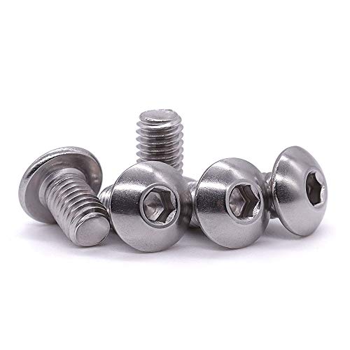 EASTLO M3-0.5 x 8mm Button Head Socket Cap Screws 304 Stainless Steel 18-8 Hex Socket Cap Screws, Allen Hex Drive, Full Thread, Coarse Thread UNC, 100 PCS - Image 5