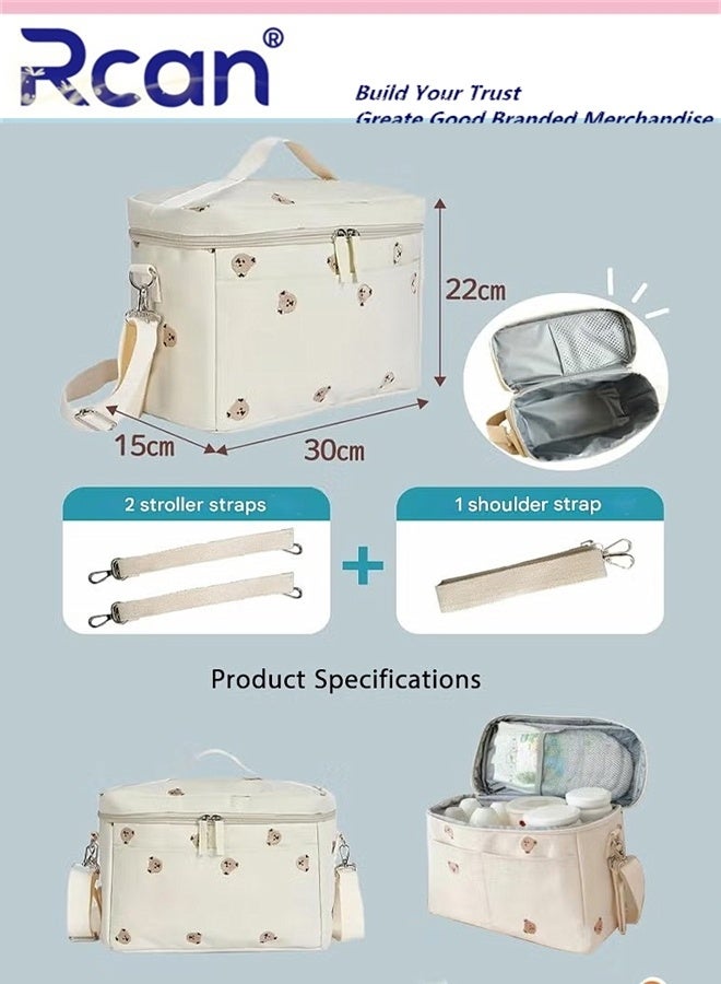 Rcan Baby Diaper Bag, Stroller Organizer Bag, Nursing Mummy Bag Tote, Stylish, Sturdy for Diaper, Feeding Bottle - Image 2
