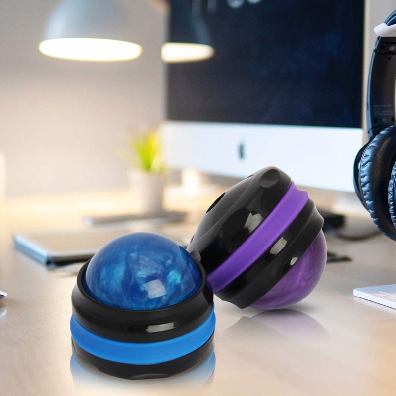 Coolrunner Massage Ball, Manual Roller Massager, 2-Pack Handheld Self Massage Therapy and Relax Full Body Tools for Sore Muscles, Shoulders, Neck, Arms, Legs, Back, Foot, Body (Blue+Purple) - Image 5