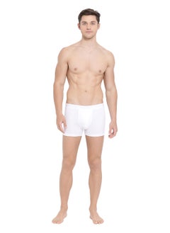 BYC MEN'S COTTON BOXER BRIEF TRUNKS (PACK OF 3) - WHITE  - Image 2
