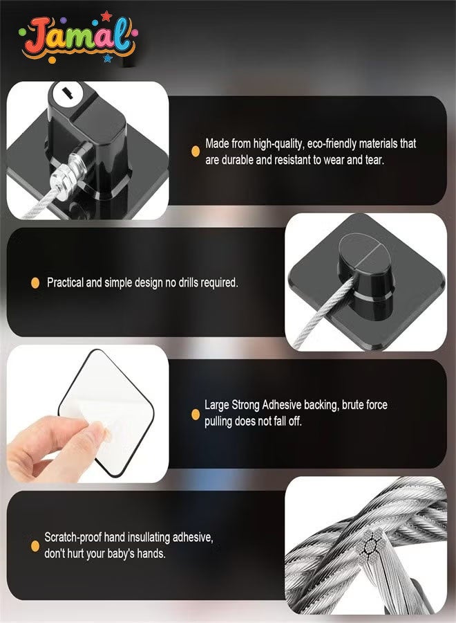 Jamal Fridge Lock,2 Pack Refrigerator Locks with Keys,Freezer Lock and Child Safety Cabinet Lock,Black Fridge Lock - Image 3