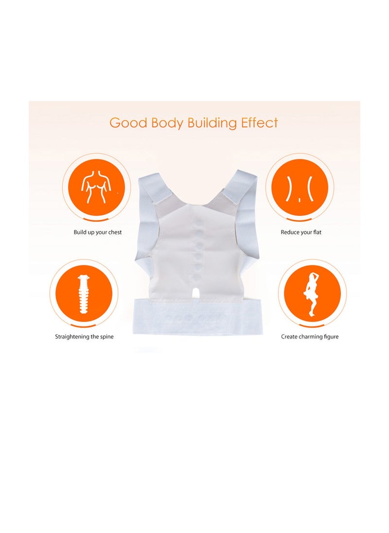 Generic - Hunchback Posture Corrector Spine Support, Comfortable, Lightweight, Durable, Invisible Breathable and Adjustable Back Neck Relief for Improved Posture and Back Pain Relief for Adults White - Image 1