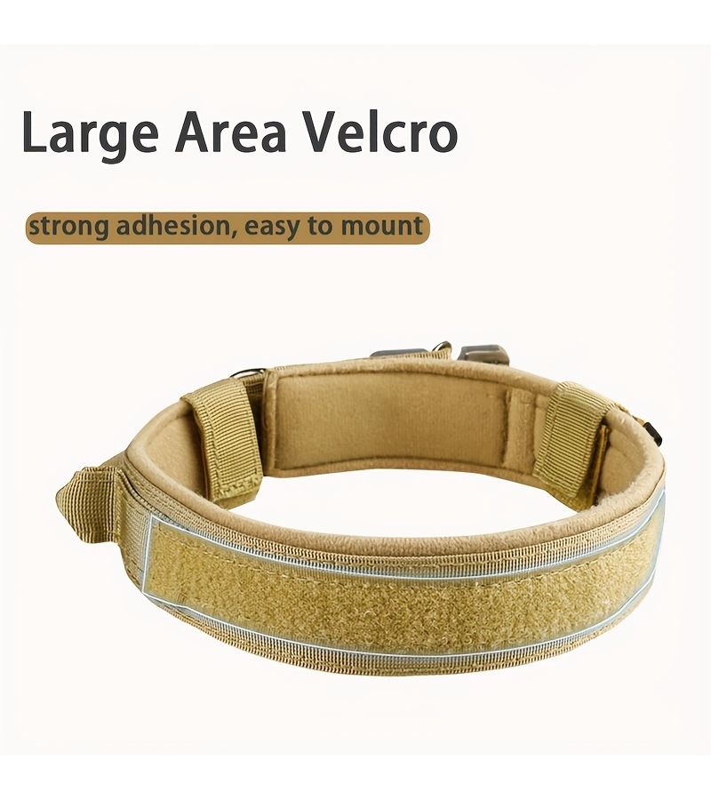 Black XL Tactical Dog Collar with Heavy Duty Metal Buckle and Leash for Medium Large Dogs - Image 5