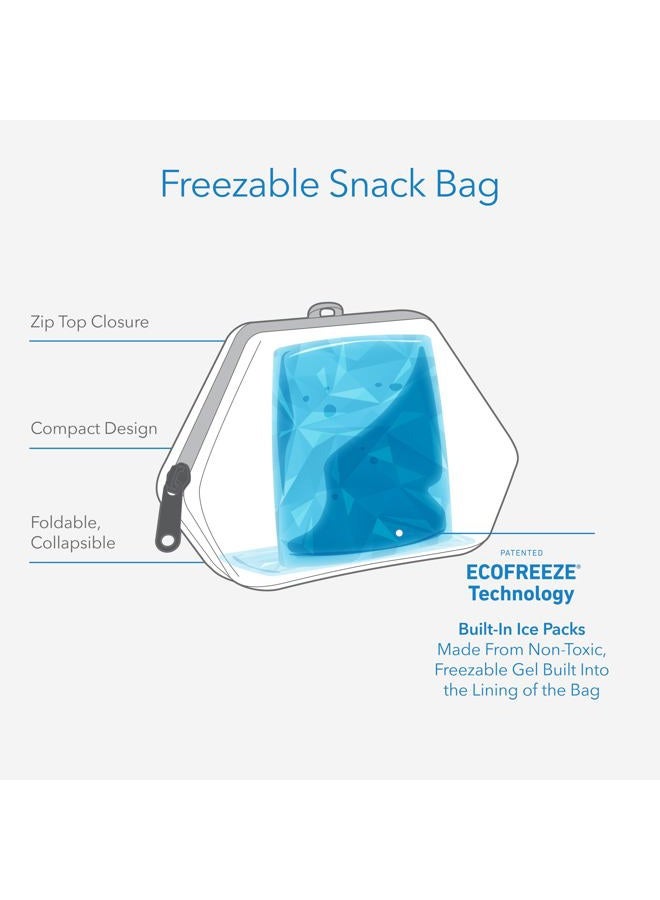 PACKIT Freezable Snack Bag, Mermaids, Built with EcoFreeze Technology, Foldable, Reusable, Zip Closure Locks in Cool Dry Air, Perfect for Babies, Kids, Adults of all Ages, and Fresh Snacks On the Go - Image 2