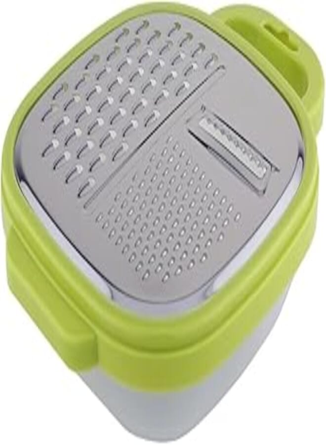 Alsaifgallery Grater with Plastic Container, 230 ml Capacity, Gray