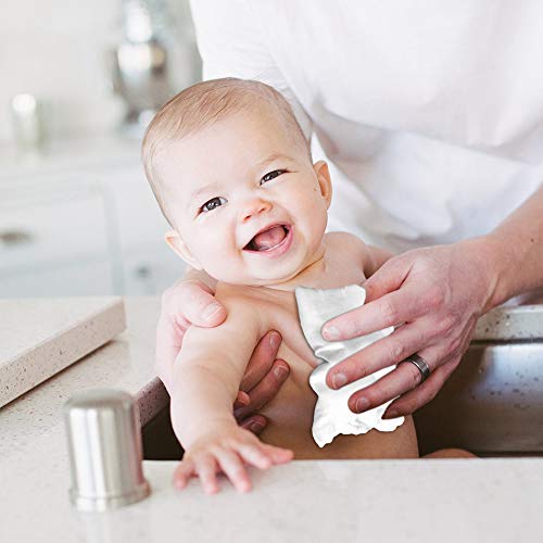 KASSY POP CURATED JUST FOR YOU Baby Muslin Washcloth Cotton Baby Wipes Cum Face Towel, 5 Pack 10x10 inches - White - Image 5
