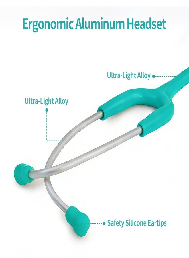 Scian Lightweight Stethoscope -Enhanced Acoustic, Satin-Flex Tube, Aluminum Featherlight Dual Head for Nurse Essentials, Green - Image 3