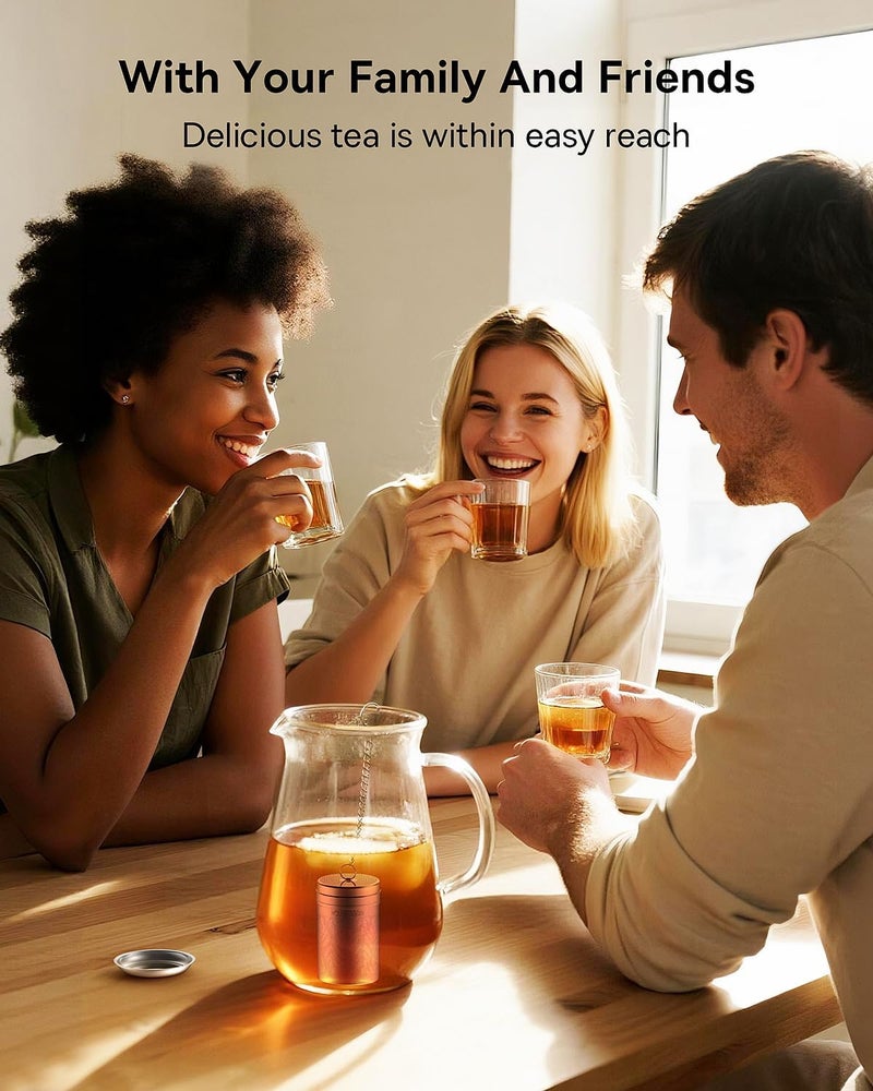 HOUSE AGAIN Tea Strainers for Loose Tea, Extra Fine Mesh Tea Infuser, Updated Slim Threaded Lid & 304 Stainless Steel, Tea Ball Filter Bags Diffusers, Loose Leaf Tea Steeper for Brew Spices - Image 4
