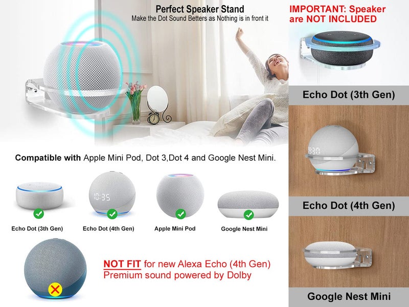 Foso Wall Mount Stand for Echo Dot 4th Gen, Echo Dot 5th Gen Speaker (Speaker not Included) - Image 4