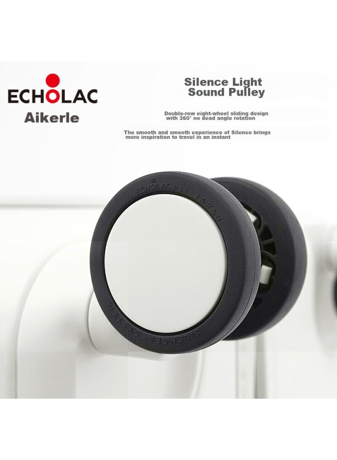 إيكولاك Echolac Universal Wheel Suitcase، أمتعة السفر، قفل بكلمة مرور، مقاوم للخدش، قابل للتمديد، حقيبة تسجيل الوصول، Pc232، أبيض، 24 بوصة - Image 3