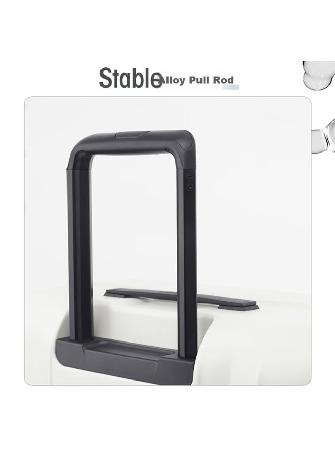 إيكولاك Echolac Universal Wheel Suitcase، أمتعة السفر، قفل بكلمة مرور، مقاوم للخدش، قابل للتمديد، حقيبة تسجيل الوصول، Pc232، أبيض، 24 بوصة - Image 2