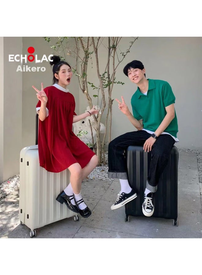 إيكولاك Echolac Universal Wheel Suitcase، أمتعة السفر، قفل بكلمة مرور، مقاوم للخدش، قابل للتمديد، حقيبة تسجيل الوصول، Pc232، أبيض، 24 بوصة - Image 5