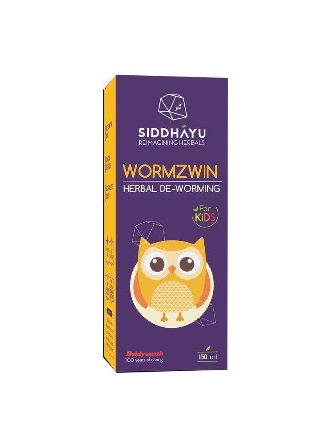 SIDDHAYU Wormzwin Herbal Deworming Fruit Flavored Syrup For Kids 150ml - Image 1